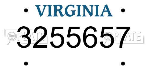 3255657 Virginia License Plate