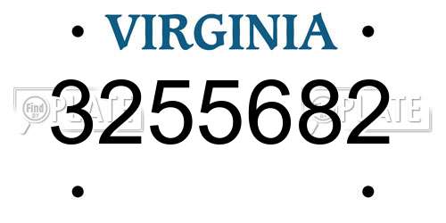 3255682 Virginia License Plate