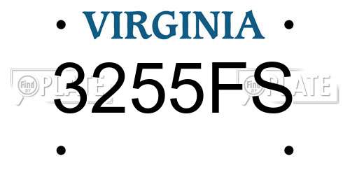 3255FS Virginia License Plate