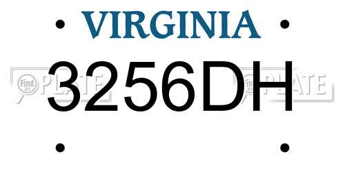 3256DH Virginia License Plate