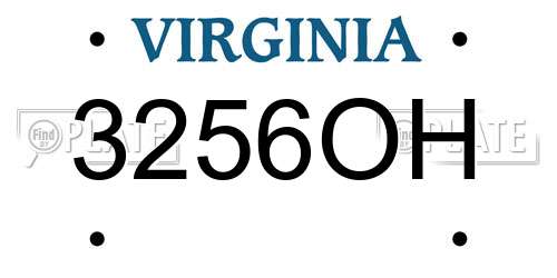 3256OH Virginia License Plate