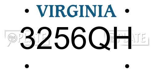3256QH Virginia License Plate