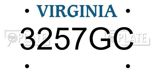 3257GC Virginia License Plate