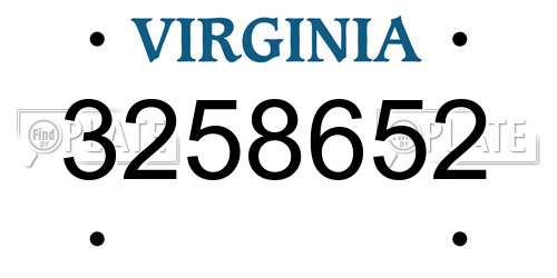 3258652 Virginia License Plate