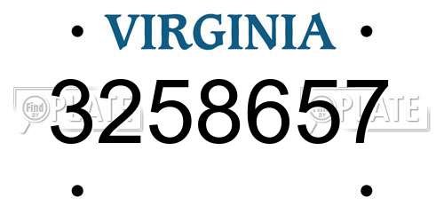 3258657 Virginia License Plate