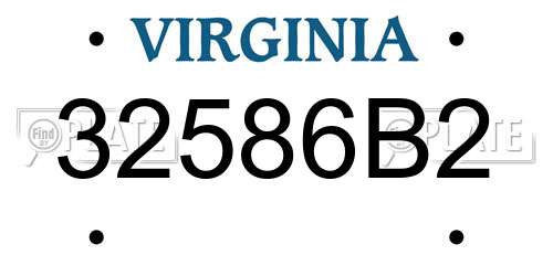 32586B2 Virginia License Plate