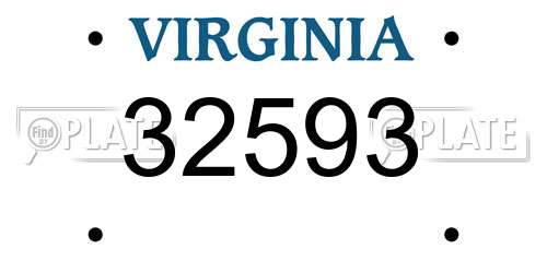 32593 Virginia License Plate