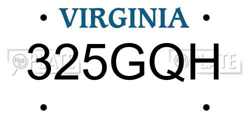 325GQH Virginia License Plate