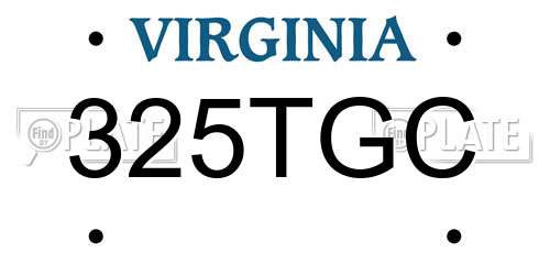 325TGC Virginia License Plate