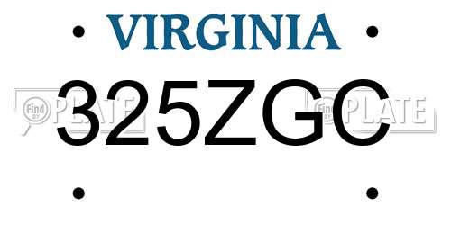 325ZGC Virginia License Plate