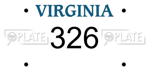 326 Virginia License Plate