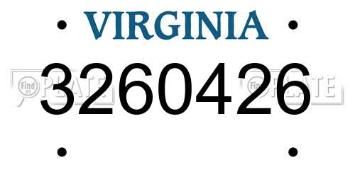 3260426 Virginia License Plate