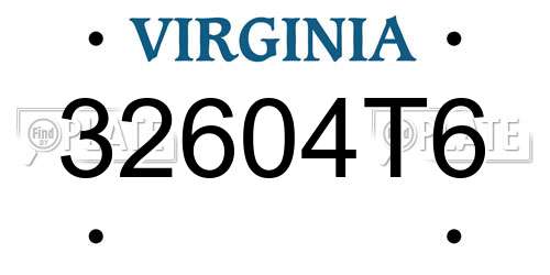32604T6 Virginia License Plate