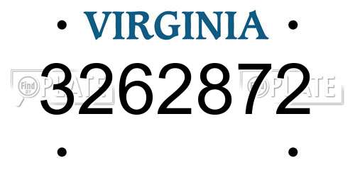 3262872 Virginia License Plate