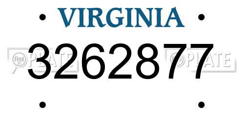 3262877 Virginia License Plate