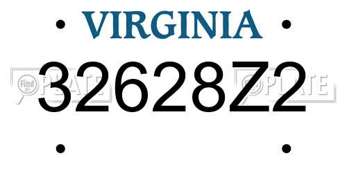 32628Z2 Virginia License Plate