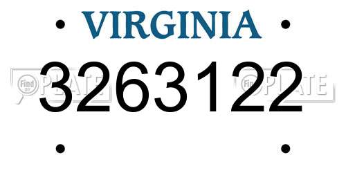 3263122 Virginia License Plate