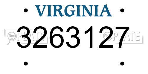 3263127 Virginia License Plate