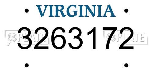 3263172 Virginia License Plate