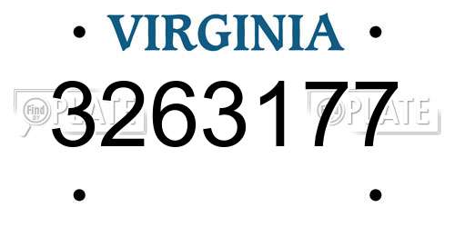 3263177 Virginia License Plate