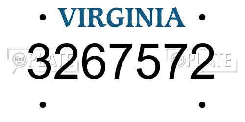3267572 Virginia License Plate