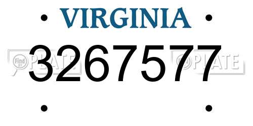3267577 Virginia License Plate