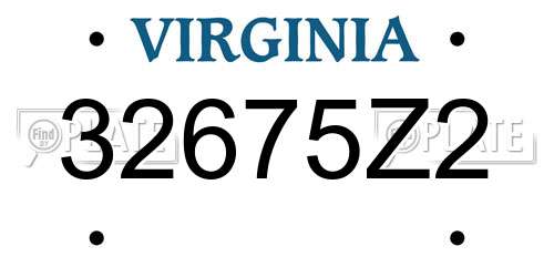 32675Z2 Virginia License Plate