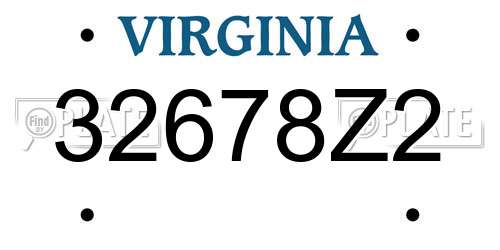 32678Z2 Virginia License Plate