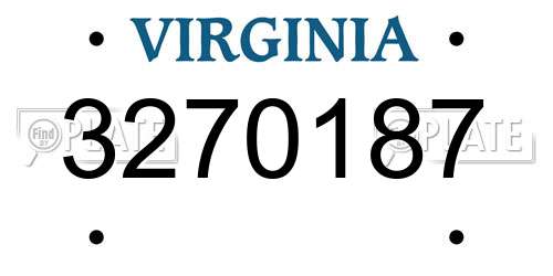3270187 Virginia License Plate