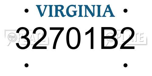 32701B2 Virginia License Plate