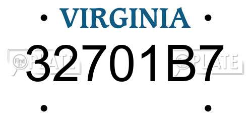 32701B7 Virginia License Plate
