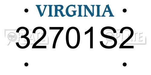 32701S2 Virginia License Plate