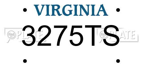 3275TS Virginia License Plate