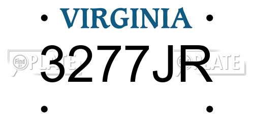 3277JR Virginia License Plate