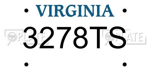 3278TS Virginia License Plate