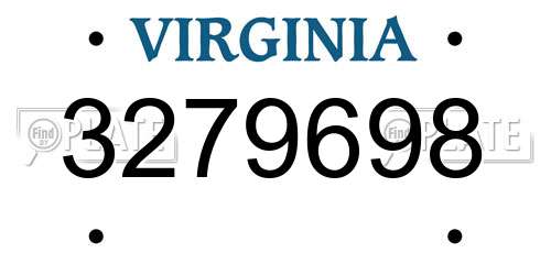 3279698 Virginia License Plate