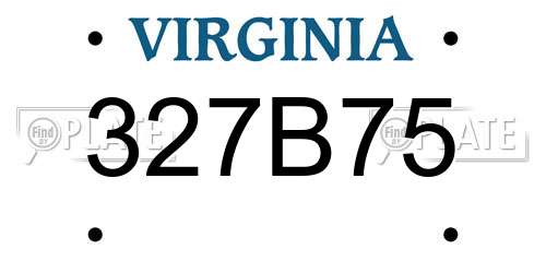 327B75 Virginia License Plate