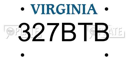 327BTB Virginia License Plate