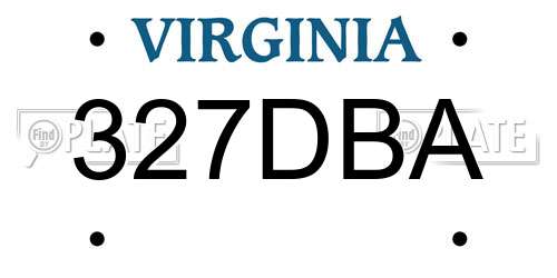 327DBA Virginia License Plate