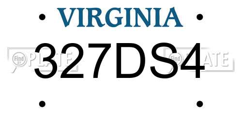 327DS4 Virginia License Plate