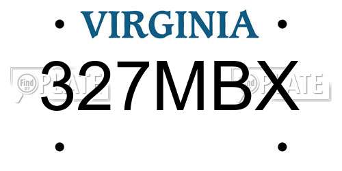 327MBX Virginia License Plate