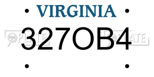 327OB4 Virginia License Plate