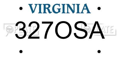 327OSA Virginia License Plate