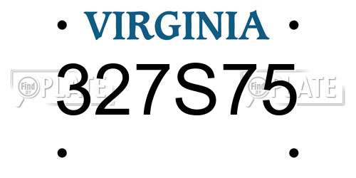 327S75 Virginia License Plate