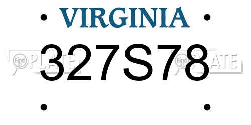 327S78 Virginia License Plate
