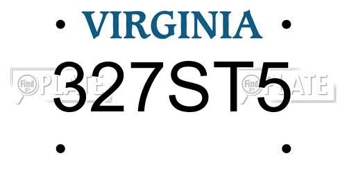 327ST5 Virginia License Plate