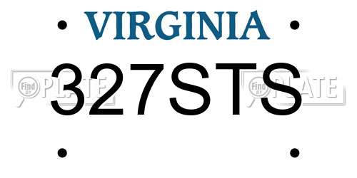 327STS Virginia License Plate