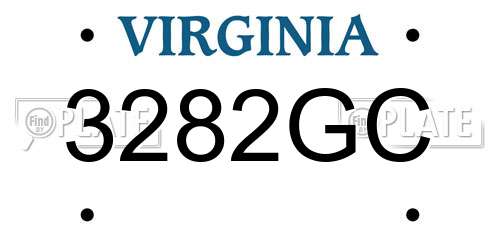 3282GC Virginia License Plate