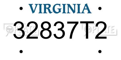 32837T2 Virginia License Plate