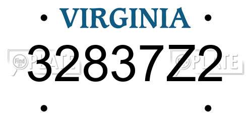 32837Z2 Virginia License Plate